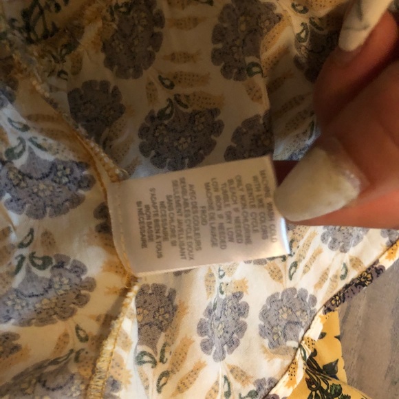 Dr2 Plus Floral Top Flowy Yellow Long Sleeve Boho - Picture 8 of 8